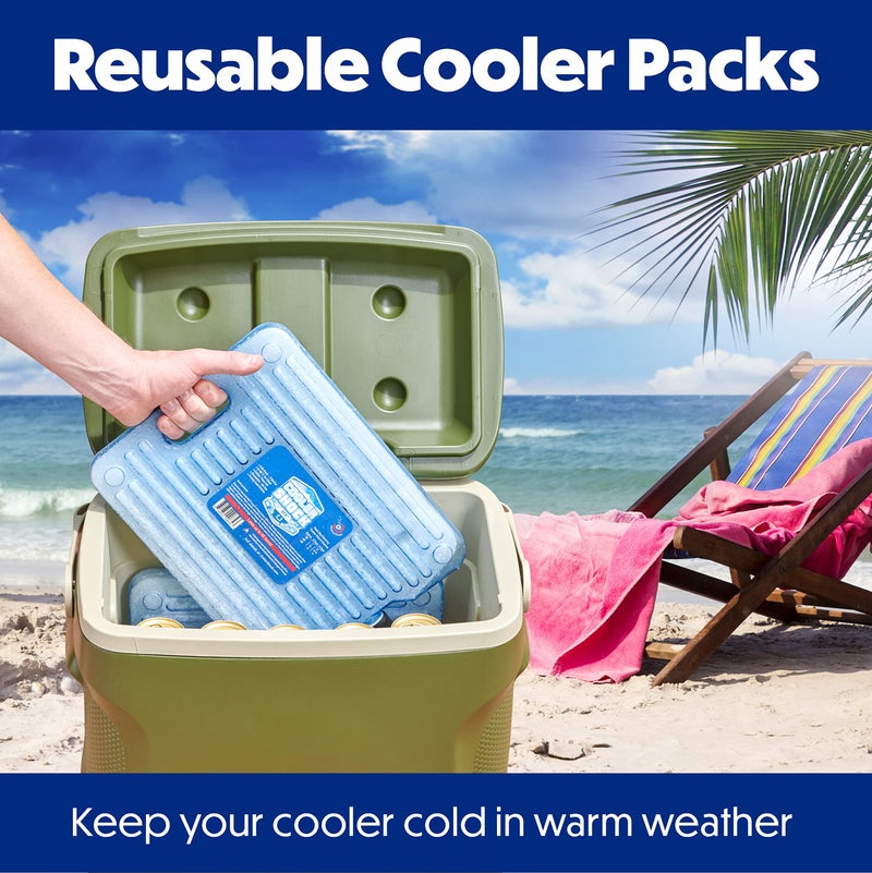 Cooler Shock Ice Packs, Reusable, Premium, Large Ice Pack and Lunch Cooler Set for Long Term Use, Cools Faster Than Ice, Cooler Accessories, Gray, 2 Pack - Image 5