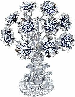 Betterdecor Turkish Nazar Blue Evil Eye Tree with Hindu Ganesha God Design Protection Blessing Gift Home Decor-T12 - Image 1