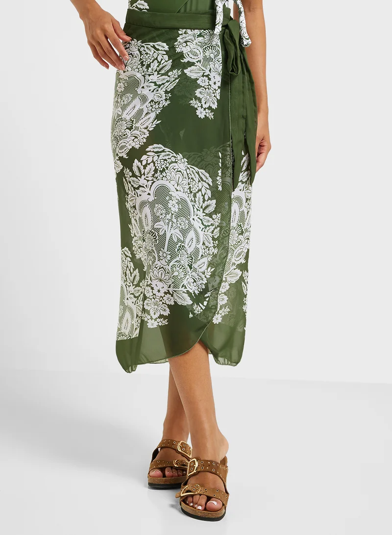 ELLA Printed Swimsuit With Beach Sarong