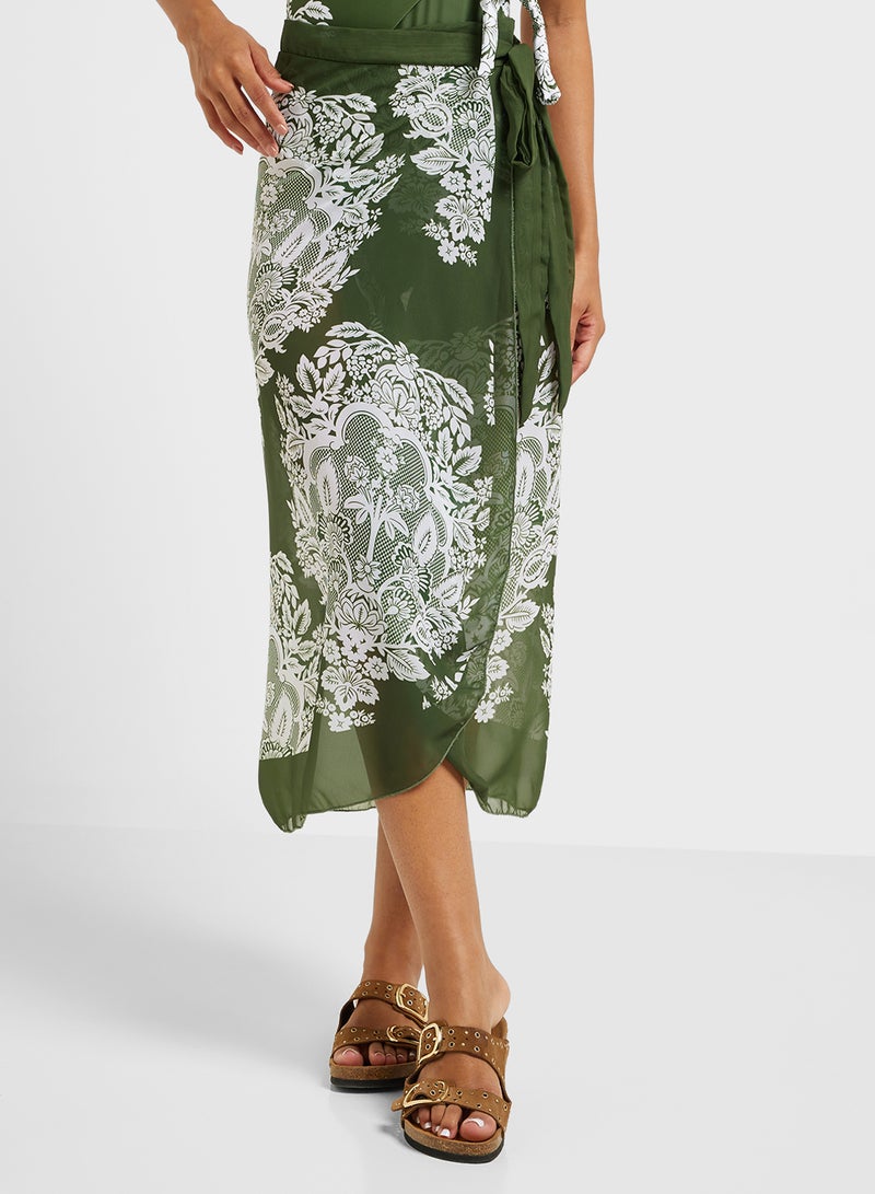 ايلا ملابس سباحة مطبوعة مع سارونج للشاطئ - Image 4