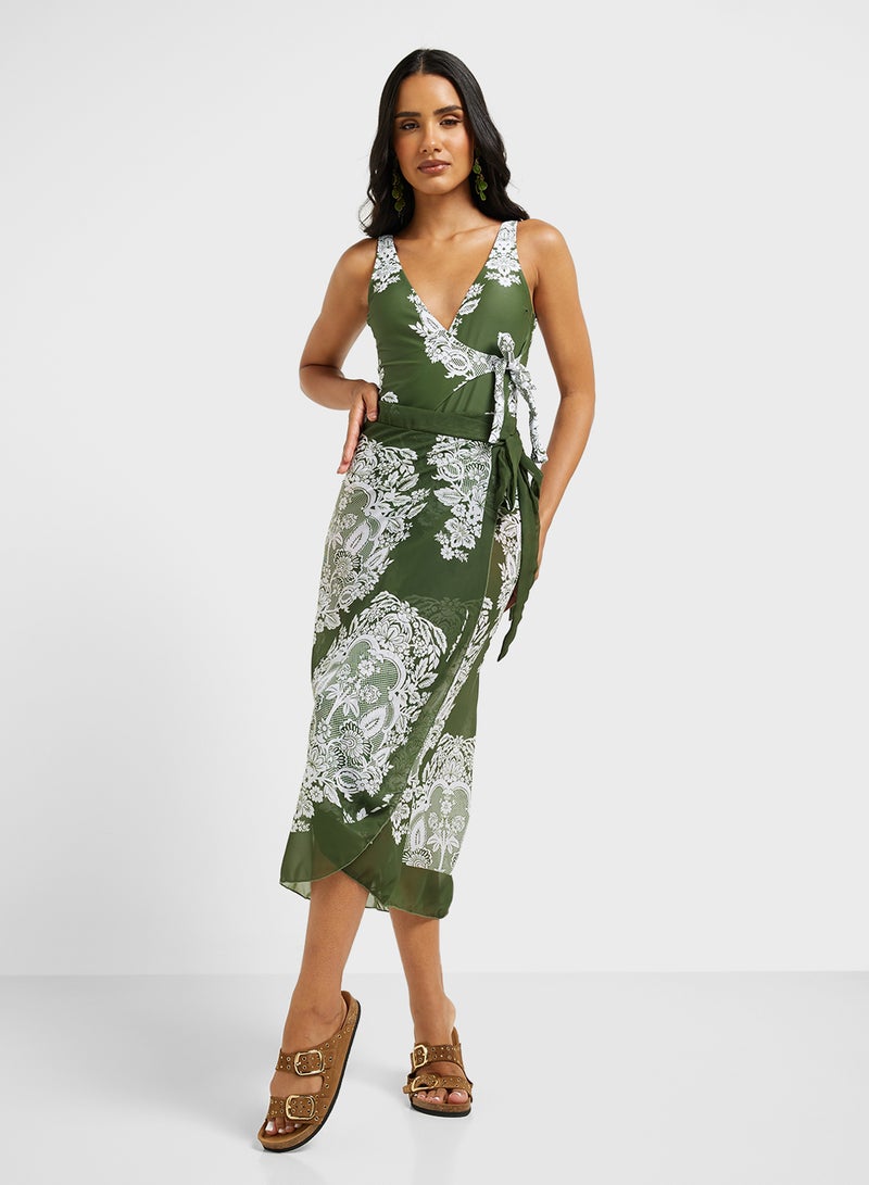 ايلا ملابس سباحة مطبوعة مع سارونج للشاطئ - Image 5