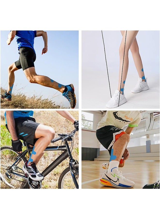 Lemon 4 Pcs Achilles Tendonitis Kinesiology Tape Precut Achilles Tendon Ankle Tape Latex Free for Sprained Ankle Relief Muscle Support Foot Pain Athletic Sport  - Image 3