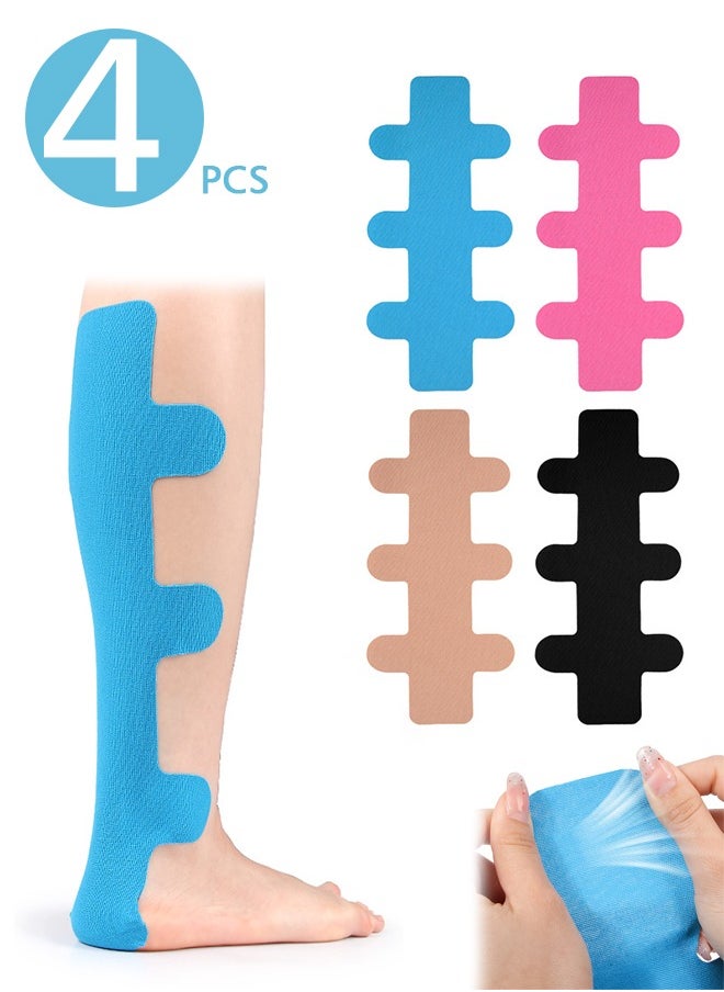 Lemon 4 Pcs Achilles Tendonitis Kinesiology Tape Precut Achilles Tendon Ankle Tape Latex Free for Sprained Ankle Relief Muscle Support Foot Pain Athletic Sport  - Image 1