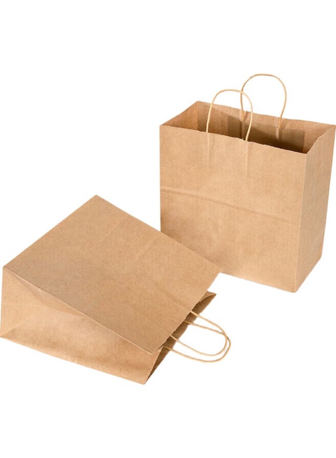 Temeiju Disposable Kraft Paper Bags, Handbags, Takeout Packaging Bags, Food And Milk Tea Gift Wrapping Bags, Extra Large Size, 20 Pieces - Image 3