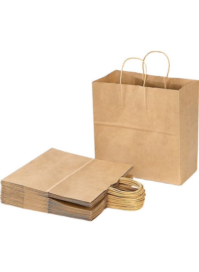 Temeiju Disposable Kraft Paper Bags, Handbags, Takeout Packaging Bags, Food And Milk Tea Gift Wrapping Bags, Extra Large Size, 20 Pieces - Image 2