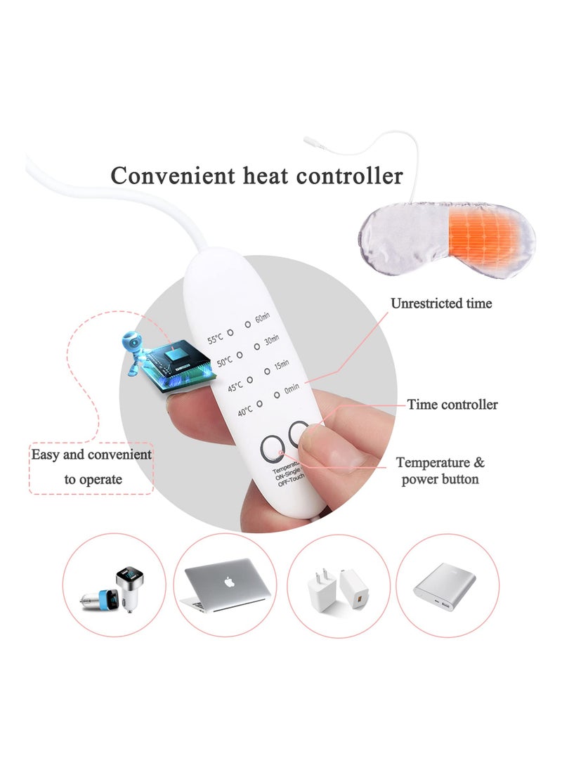 Generic - USB Heated Eye Mask for Dry Eyes Relief, Adjustable Heat & Timer, Warm Compress for Sleep, Soothing Eye Pad for Stye & Blepharitis, Perfect Sleep Aid - Image 1
