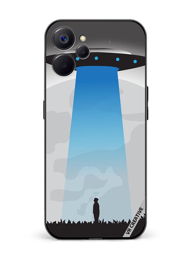 Protective Case Cover For Realme 10 5G Ufo Sighting In Full Moon Design Multicolour