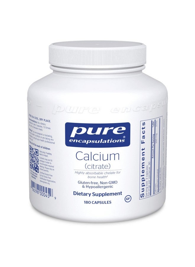 Pure Encapsulations كالسيوم (سترات)؛ مكمل للعظام والأسنان وصحة القولون ودعم القلب والأوعية الدموية*؛ 180 كبسولة - Image 2