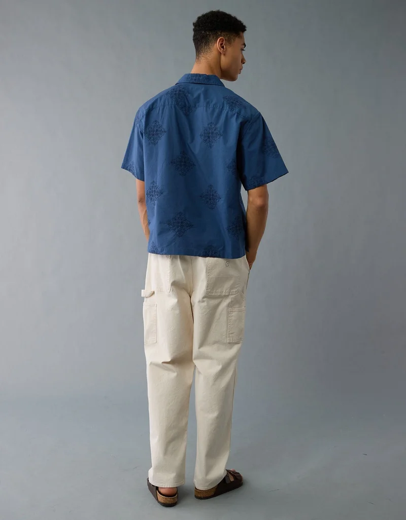 امريكان ايجل قميص مع أزرار  مزيّن بطبعة