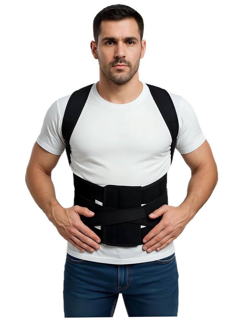 حزام مشد الظهر الطبي لدعم الفقرات والكتفين بـ 12 دعامة - مريح وغير مرئي تحت الملابس مقاس S - Image 2
