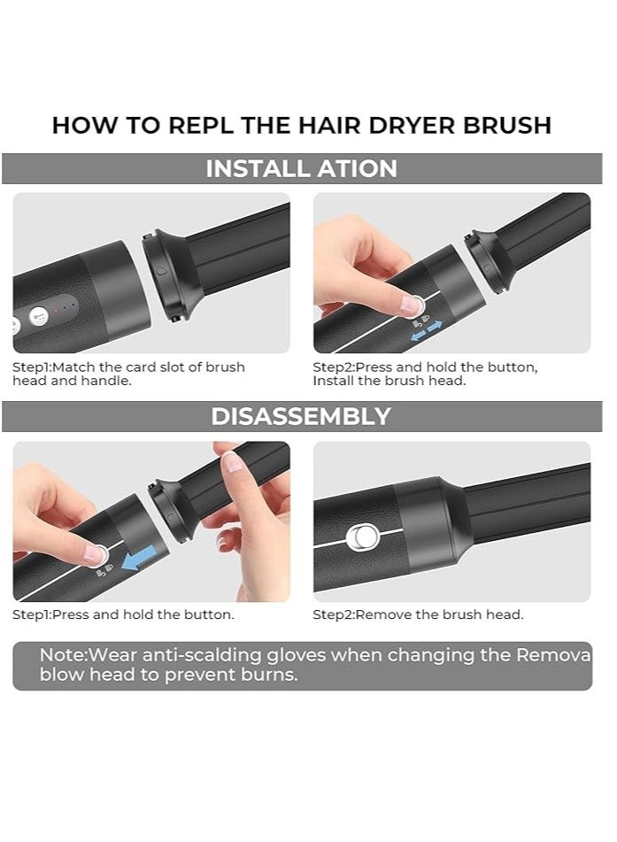 فرشاة مجفف شعر 7 في 1 ، 110000 دورة في الدقيقة عالية السرعة مجفف الشعر التفاف الشعر نظام مجفف ، أدوات تصفيف الشعر للانفصال - مجفف الشعر الأيوني مع الناشر ، مكواة تجعيد الهواء ، فرشاة تجعيد الشعر ، ف - Image 4