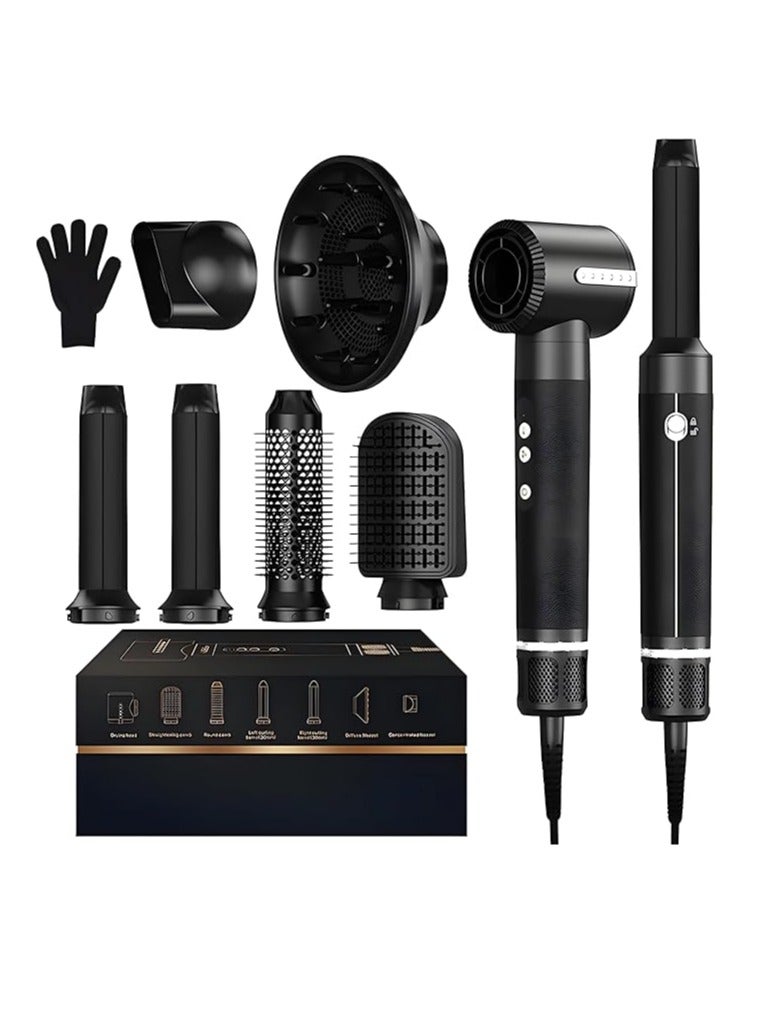 فرشاة مجفف شعر 7 في 1 ، 110000 دورة في الدقيقة عالية السرعة مجفف الشعر التفاف الشعر نظام مجفف ، أدوات تصفيف الشعر للانفصال - مجفف الشعر الأيوني مع الناشر ، مكواة تجعيد الهواء ، فرشاة تجعيد الشعر ، ف - Image 1