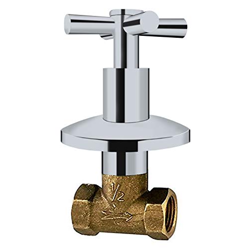 Earl Diamond Concealed Brass 1/2-Inch IPS or G1/2 Water Shower Home Plumbing Shut Off Flow Control Valve Straight Replacement Part with Cross Handle (1Pack) - Image 5
