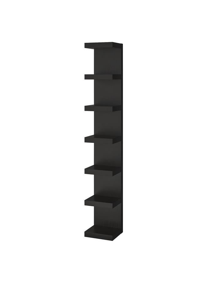 erorex Wall Shelf Unit, Black-Brown, 30X190 Cm - Image 1