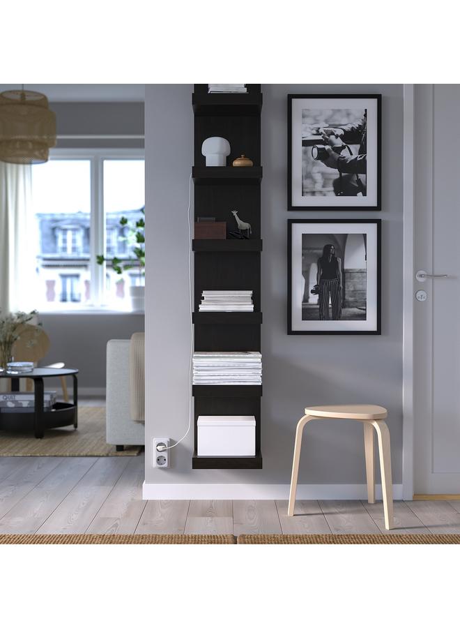 erorex Wall Shelf Unit, Black-Brown, 30X190 Cm - Image 2