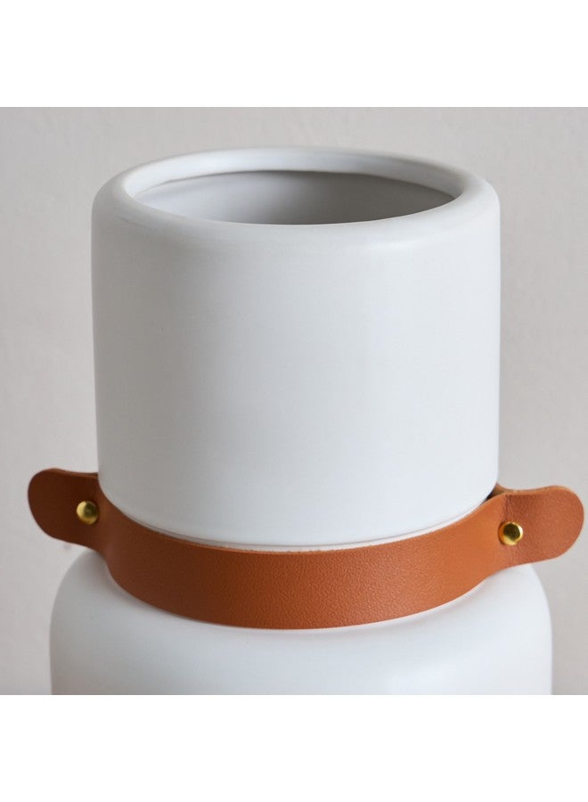 Home Box Tilden Ceramic Vase with PU Band 17 x 17 x 29 cm  - Image 3