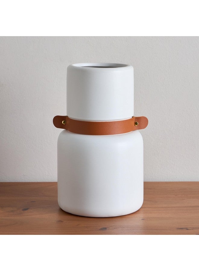 Home Box Tilden Ceramic Vase with PU Band 17 x 17 x 29 cm  - Image 2