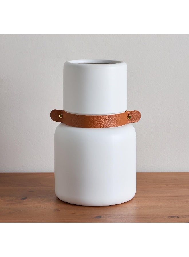 Home Box Tilden Ceramic Vase with PU Band 17 x 17 x 29 cm  - Image 3