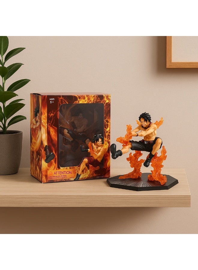 One Piece Anime Figure – Portgas D. Ace Statue with High-Resolution Realistic Flame Design, Decorative Figurine for Collectors and Anime & Game Fans - Image 1
