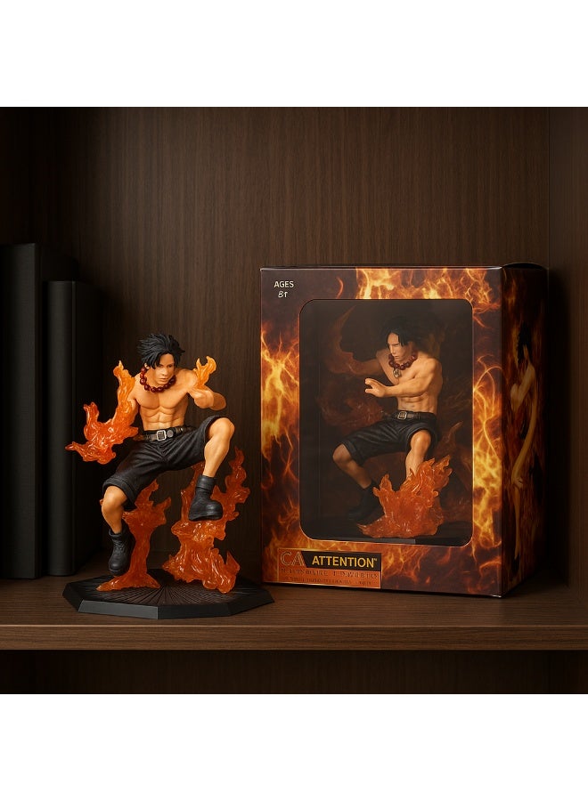 One Piece Anime Figure – Portgas D. Ace Statue with High-Resolution Realistic Flame Design, Decorative Figurine for Collectors and Anime & Game Fans - Image 2