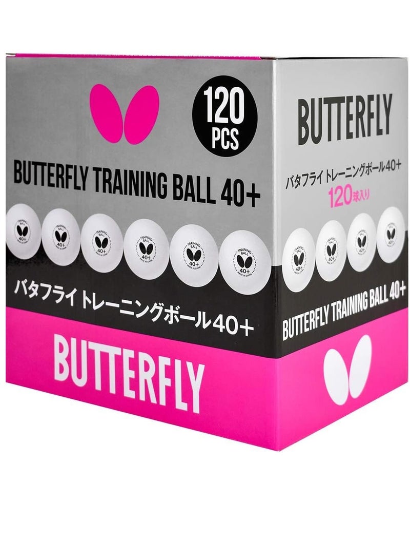 Butterfly Three Star 40+ Table Tennis Training Ball (Pack Of 120 Pcs) (White) 4906901206700 - Image 1