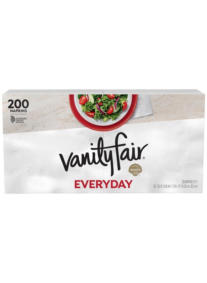 Vanity Fair Everyday Paper Napkins, 200 Count, Disposable Napkins Made Soft And Smooth For Everyday Meals - Image 1
