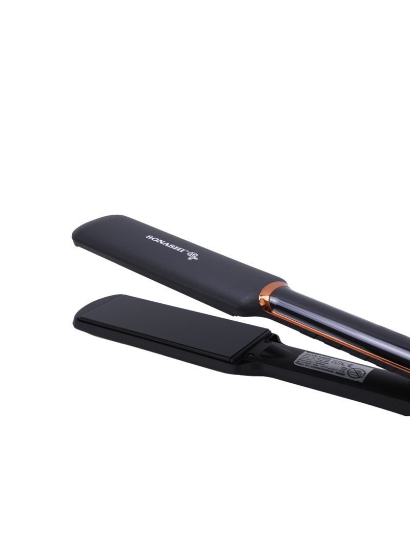 SONASHI Hair Straightener – Max Temperature up to 230°C | Ceramic Coating Plates | PTC Heating On/Off Switch | Temperature Control with LED Display | 360° Swivel Cord | 80W, 220–240V, 50/60Hz | SHS-2096 black - Image 3