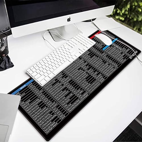 STRIFF Windows & Office Keyboard Shortcuts Desk Mat | Gaming Mouse Pad Extended Size (800mm x 300mm x 2mm) Stitched Edges| Non-Slip Rubber Base|Computer Laptop|Keyboard Mouse Pad (Keyboard Shortcuts) - Image 5