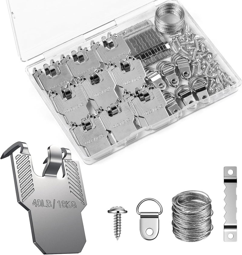 (ApeBest) Picture Hanging Hooks for Drywall Kit: 91Pcs 40LB Picture Hangers Claw Hardware Heavy Duty No Damage - Tool Free Room Office Mirror Photo Poster Frame Decor Wall Hanger Hooks - Image 1