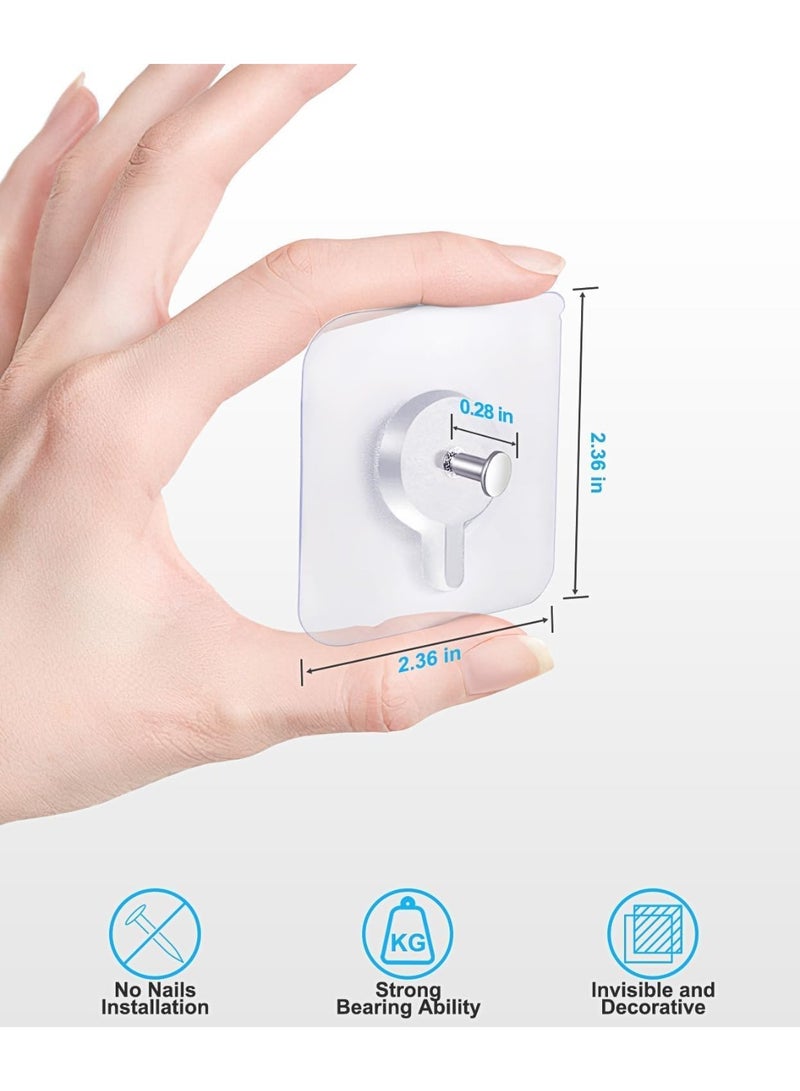 Adhesive Hooks for Wall (13 lbs Max), Nail Free Wall Hangers for Picture Frames, Multipurpose Waterproof and Oil Proof Hooks for Decorations, Kitchen Shelves, Bathroom - Pack of 10 - Image 2