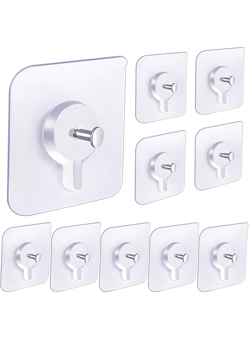 Adhesive Hooks for Wall (13 lbs Max), Nail Free Wall Hangers for Picture Frames, Multipurpose Waterproof and Oil Proof Hooks for Decorations, Kitchen Shelves, Bathroom - Pack of 10 - Image 1