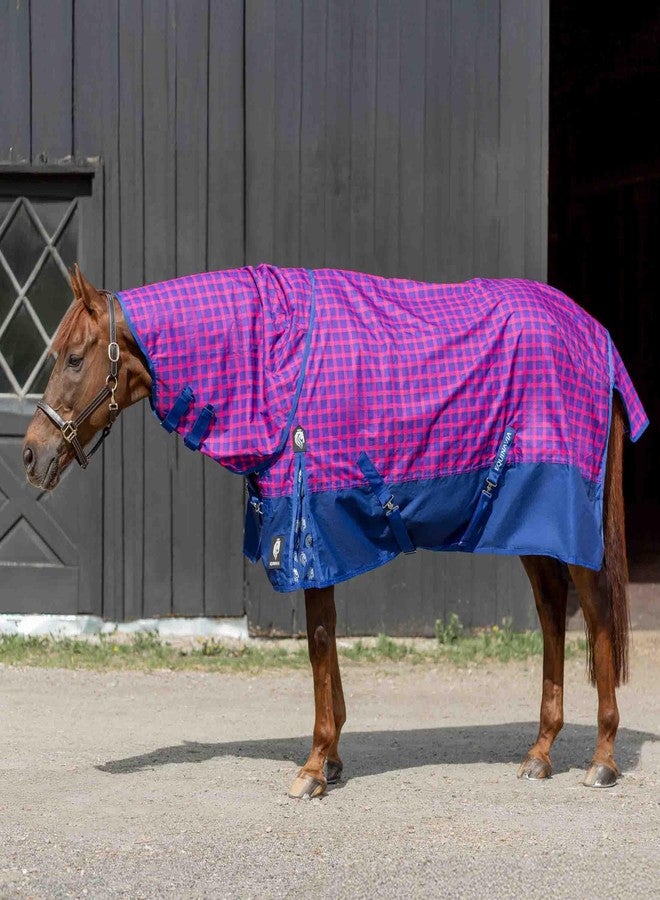 Equinavia Norse Turnout Neck Cover No Fill | 600 Denier - Galaxy Blue/Pink Flambee - L - Image 2