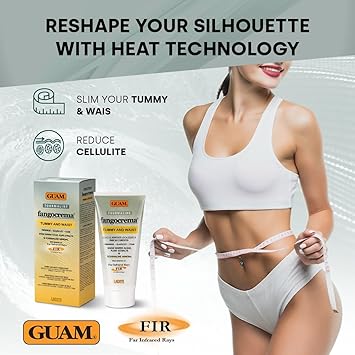 GUAM Algae Anti Cellulite Cream for Tummy Waist 150ml Mud based Hot Skin Tightening Cream for Stomach with Black Tourmaline Caffeine Natural Cellulite Remover Belly Tummy Skin Firming Cream - Image 2