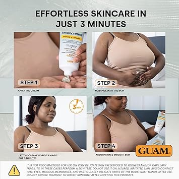 GUAM Algae Anti Cellulite Cream for Tummy Waist 150ml Mud based Hot Skin Tightening Cream for Stomach with Black Tourmaline Caffeine Natural Cellulite Remover Belly Tummy Skin Firming Cream - Image 3