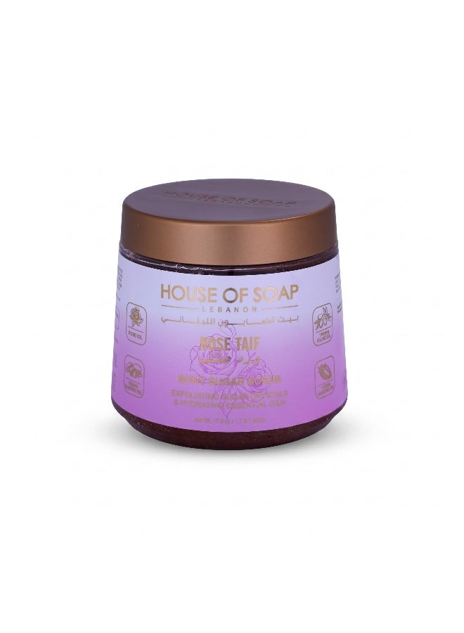 Rose Taef Body Sugar Scrub Exfoliating & Moisturizing Skincare Treatment for Soft Smooth Glowing Skin – 500g