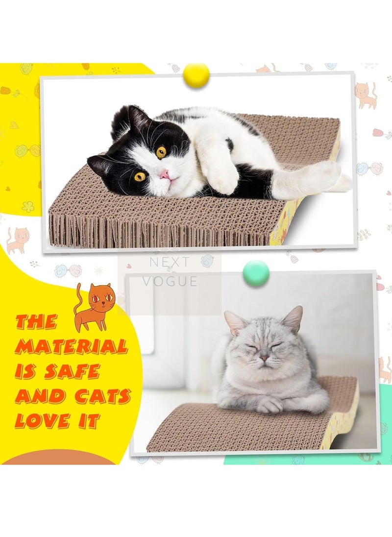Next Vogue Next Vogue 4 Pcs Cardboard Cat Scratcher for Cats, Reversible Cat Scratch Pad with Catnip, Textures Design S Shape Corrugated Cat Scratch Boards for Furniture Protection  - Image 5