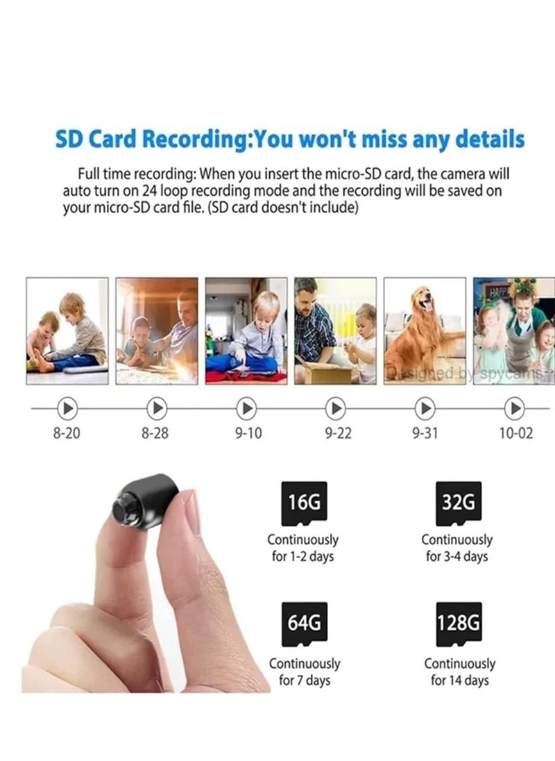 JAJEEK Mini WiFi Camera 1080P HD Night Vision Motion Detection, 160° Wide Angle, Remote Monitoring for Home, Office, Shop, Warehouse – Compact Surveillance Camera, Easy Setup - Image 1