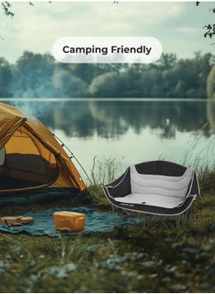 GREEN LION Double Camping Chair / 200kg Load/ Easy Setup / Foldable / Built-In Bottle Pockets / Comfy Couple Sitting Chair - Beige  - Image 2