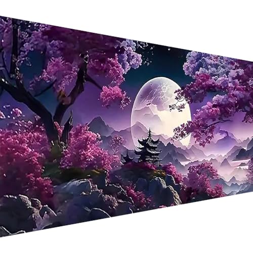 BOHADIY 5D Large Diamond Art PaintingMoon Diamond Painting Kits for AdultsDIY Full Drill Mountain Crystal Rhinestone Arts and CraftsTree Gem Art Painting with Diamond Home Wall Decor275 X 157inch - Image 1