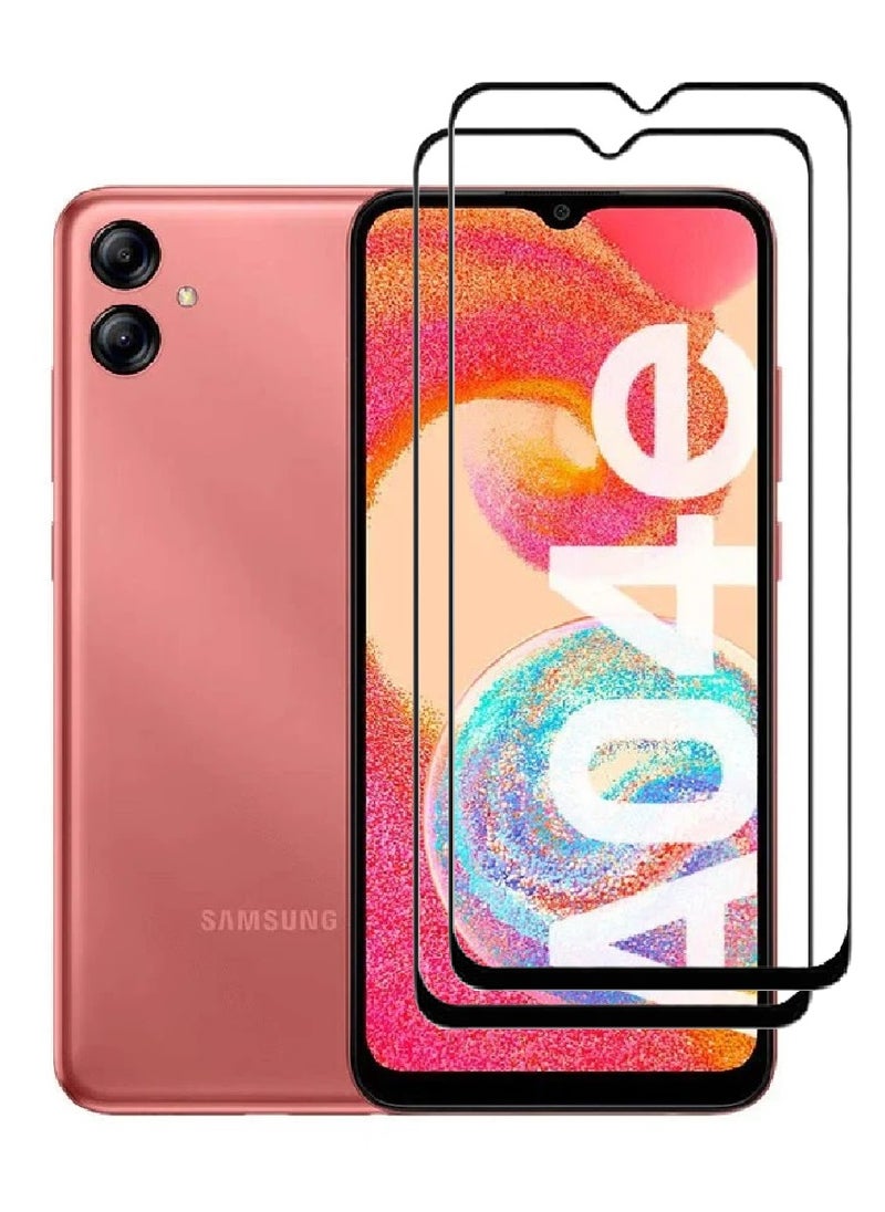 AINA 2 Pieces Tempered Glass Screen Protector 5D Designed For Samsung Galaxy A04e Full Glue Edge to Edge Full Screen Coverage And Bubble Free - Image 1