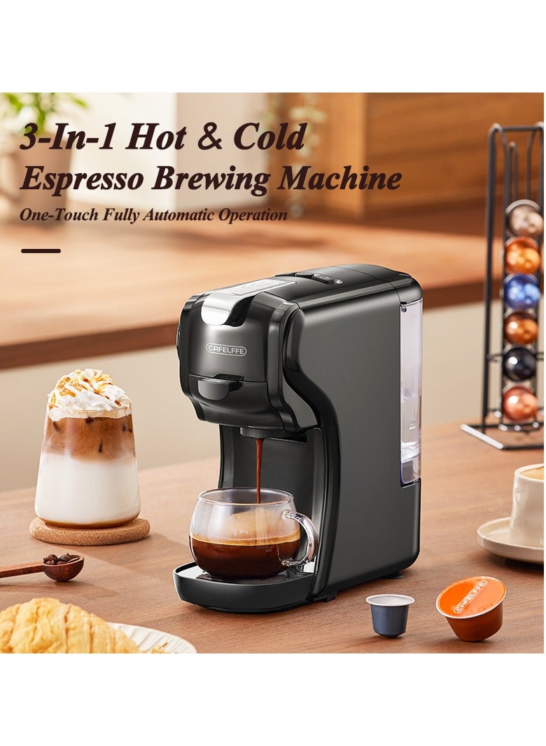 Cafelffe Espresso Maker for Nespresso Capsule, Lavazza Blue Capsule & Coffee Powder, 19 Bar Pump Pressure Makes Authentic Espresso Coffee, Mini Espresso Coffee Machines with Removable Water Tank - Image 2