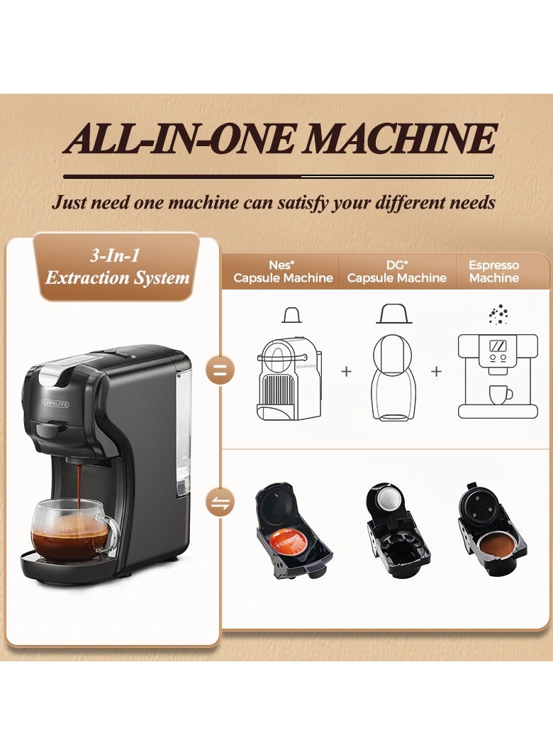 Cafelffe Espresso Maker for Nespresso Capsule, Lavazza Blue Capsule & Coffee Powder, 19 Bar Pump Pressure Makes Authentic Espresso Coffee, Mini Espresso Coffee Machines with Removable Water Tank - Image 3