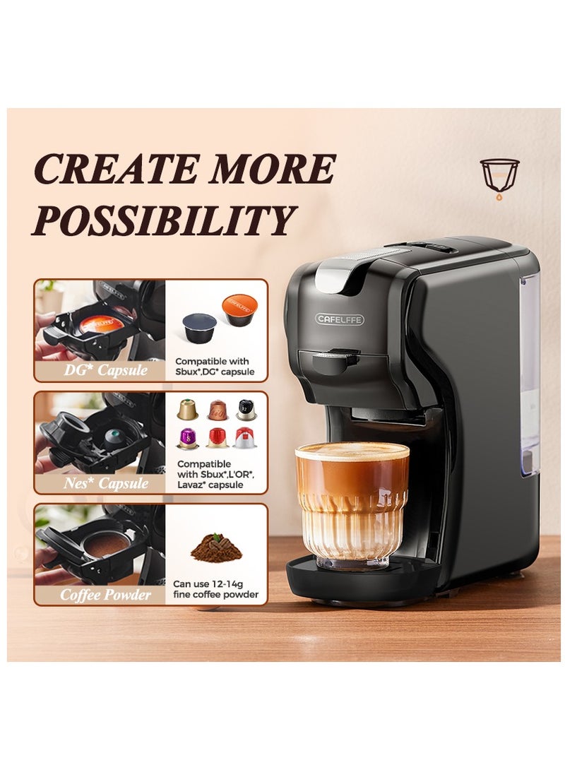 Cafelffe Espresso Maker for Nespresso Capsule, Lavazza Blue Capsule & Coffee Powder, 19 Bar Pump Pressure Makes Authentic Espresso Coffee, Mini Espresso Coffee Machines with Removable Water Tank - Image 4