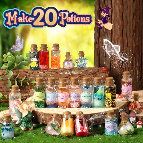 wookidel Fairy Magic Craft Kit for Kids with 20PCS Potion Bottles Fairy Magical Potions Making Craft Kit Gift for Christmas Birthday Creative Art Crafts Kits for Girls Boys 6 7 8 9 10 Year Old - Image 5