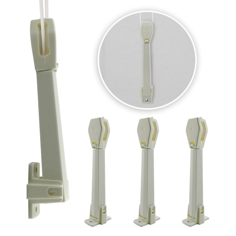 Amazing Drapery Hardware Amazing Drapery Hardware Spring Loaded Cord Tensioner for Cord Loops  Ivory Wall or Floor Mount  4 Pack 