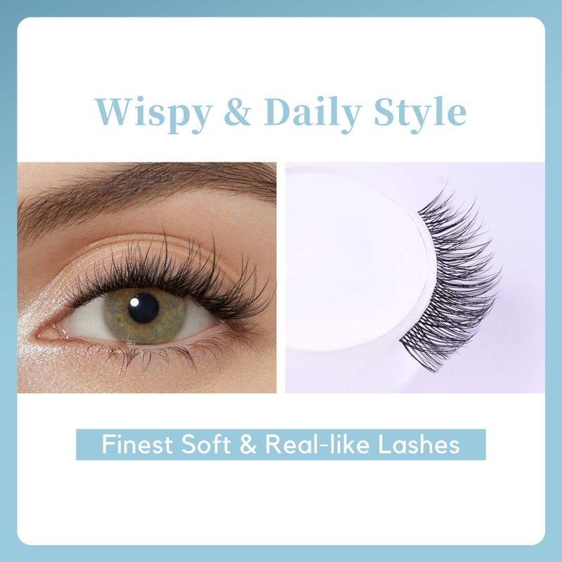 GAQQI Lash Clusters Wispy & Natural Eyelash Clusters Clear Band, 10-14mm Cluster Lashes 120PCS, Cluster Eyelash Extensions C Curve, Cluster Lashes Ultra-thin & Soft Invisivle Band (FEATHER) - Image 2