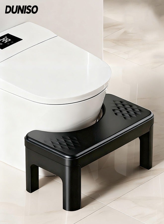 DUNISO Squatting Toilet Foot Stool , Foldable Step for Home Bathroom, Squatting Toilet Stool, Portable Step for Home Bathroom, Convenient and Compact, Sturdy (Black) - Image 1