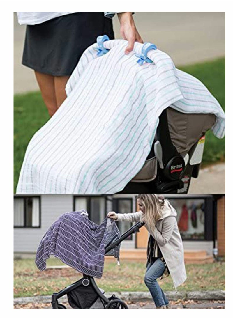 SYOSI Buggy Grippers & Pram Clips Set 6 Stoller Clips & 2 Hooks Pram Muslin Blanket Clamps Stroller Pegs to Hook Toys Cover Toys Buggy Clips Stroller Pegs Clips  - Image 3