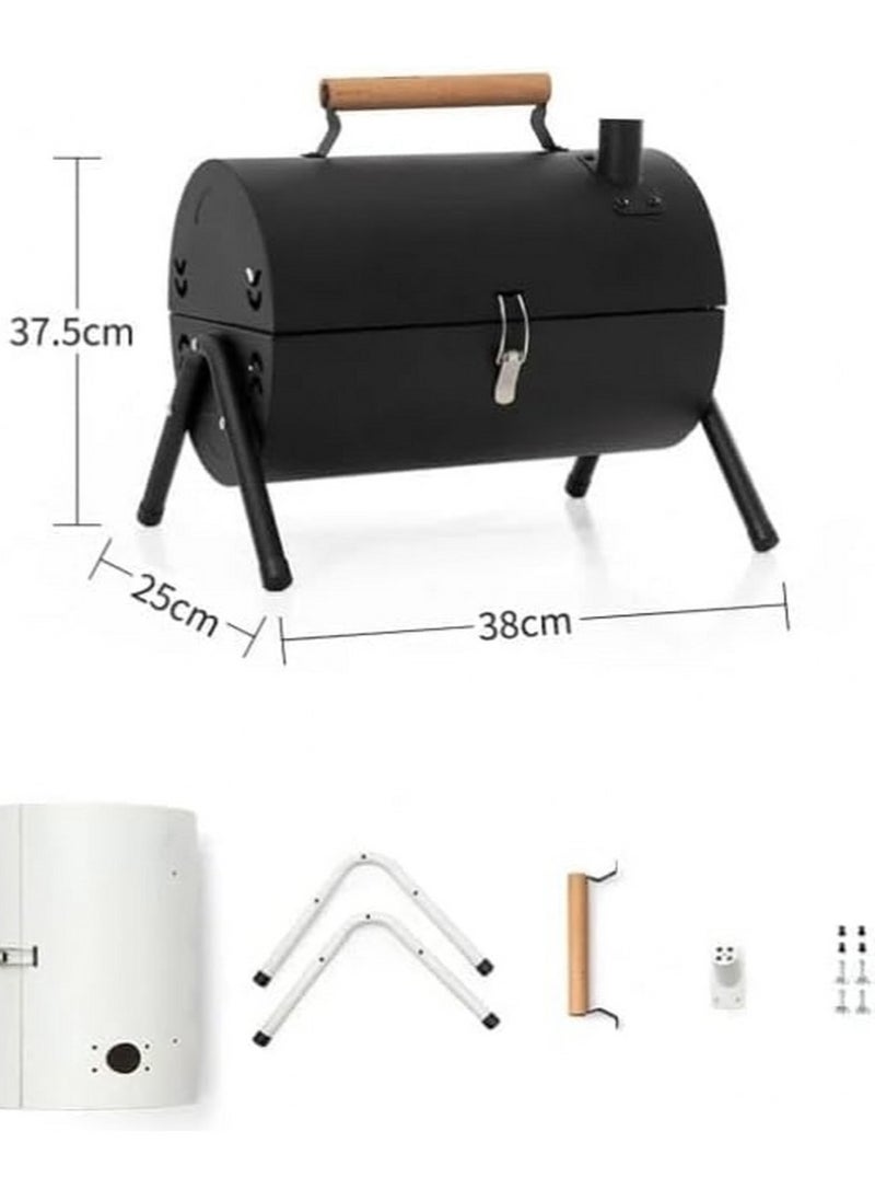 VIO Barbecue Grill Stainless Steel Charcoal Grill Foldable Durable Outdoor Household Camping BBQ Smoker for Cooking Picnic Garden Party Ramadan Get Together Patio Backyard Camping Cooking Barbecue With Lid  - Image 3