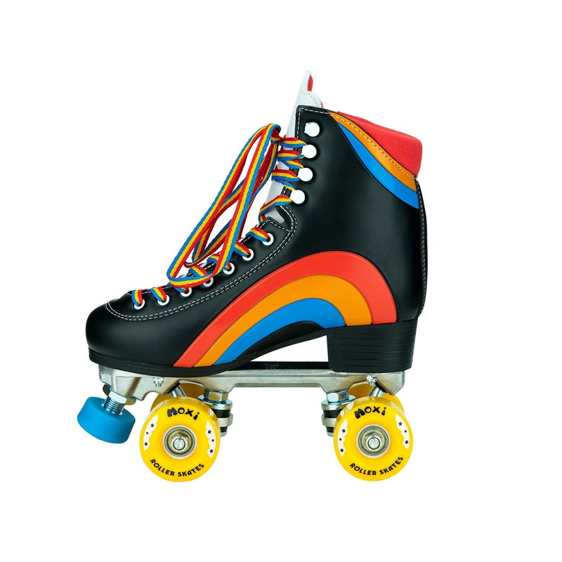 Moxi Rainbow Rider Roller Skates for Women - Beautiful, Durable, Supportive Rainbow Skates with Padded Lining, a Sturdy Plate, and Soft Outdoor Wheels - Asphalt Black - Size 8 - Image 5